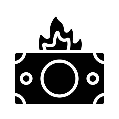 Yanan Para web simgesi vektör illüstrasyonu