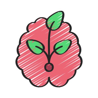 Beyin simgesi, vektör illüstrasyonu basit tasarım