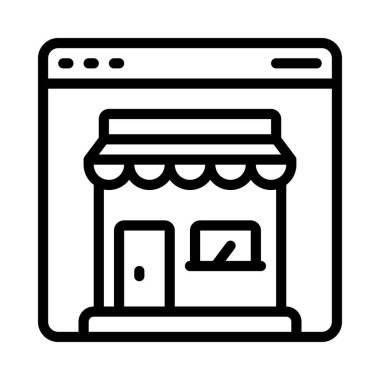 Çevrimiçi Depolama web simgesi, vektör illüstrasyonu               