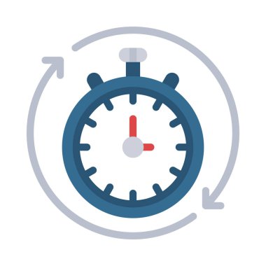 zaman yönetimi ve zaman kavramı simgesi, vektör illüstrasyonu basit tasarım