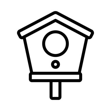 kuş evi simgesi, vektör illüstrasyonu 