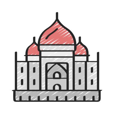 Arapça binası düz simgesi, vektör illüstrasyonu 