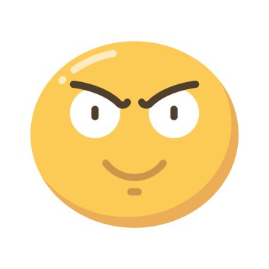 Şeytani düz simge, vektör illüstrasyonu 