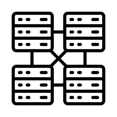 ağ paylaşım simgesi vektör illüstrasyonu. Veri Ağı              