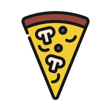 Beyaz arka planda vejetaryen pizza dilimi simgesi