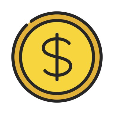 Amerikan Para Birimi Düz Vektör simgesi