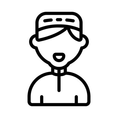 Müslüman Çocuk simgesi, vektör illüstrasyonu basit tasarım