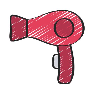 Saç kurutma makinesi ikonu, düz stil. vektör illüstrasyonu 