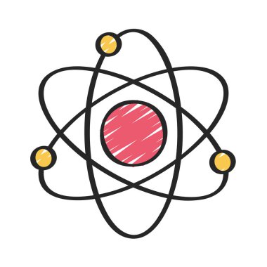Bilim Atomları Sembol düz ikon vektör çizimi