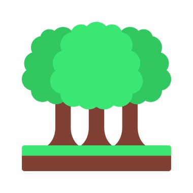 ağaç vektör simgesi, beyaz arkaplan üzerindeki illüstrasyon 