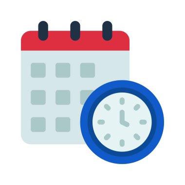 Zaman bitimi Takvim simgesi, vektör illüstrasyonu 