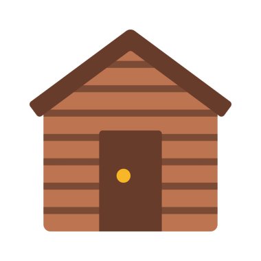 Tahta Kulübe, düz vektör simgesi