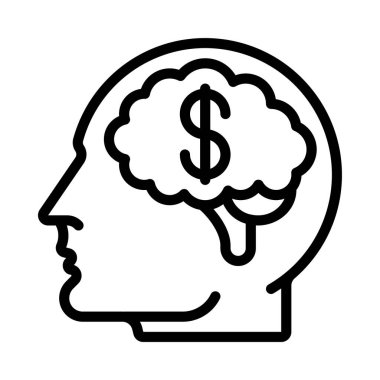 Beyin simgesi, vektör illüstrasyonu basit tasarım