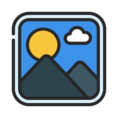 Fotoğraflar Uygulama simgesi vektör illüstrasyon tasarımı