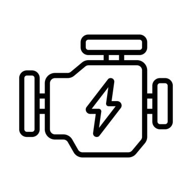 Elektrik Motor simgesi, vektör illüstrasyonu       