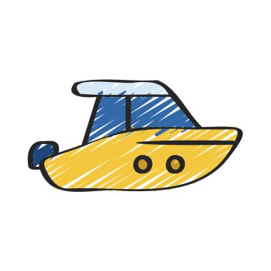  Tekne simgesi, basit vektör çizim