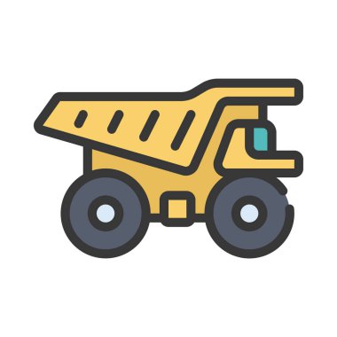  Beyaz arkaplanda araç kamyon vektör çizimi. 