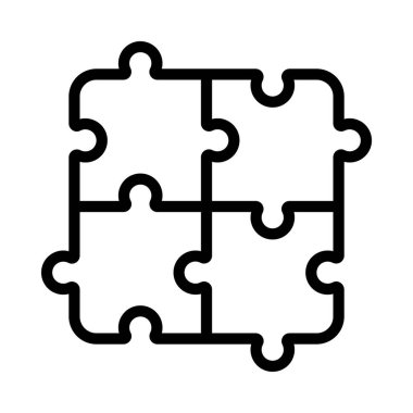 Yapboz parçaları simgesi. Web için basit bulmaca parçaları vektör simgesi çizimi