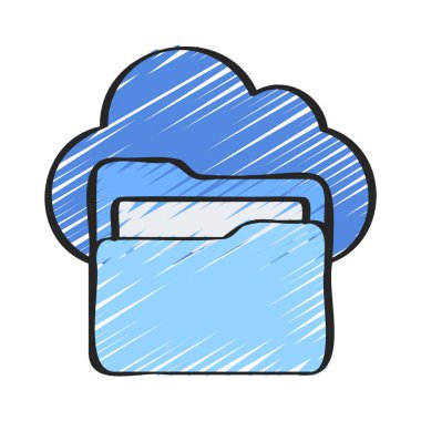 bulut dizini simgesi, vektör illüstrasyonu