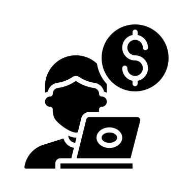 Serbest Çalışan Maliyet simgesi, vektör illüstrasyonu basit tasarım