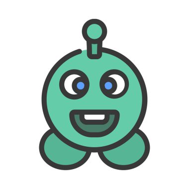 Beyaz arkaplanda Çember canavarı çizimi  