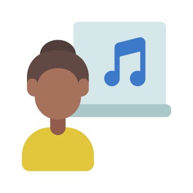 Music Teacher web simgesi vektör illüstrasyonu