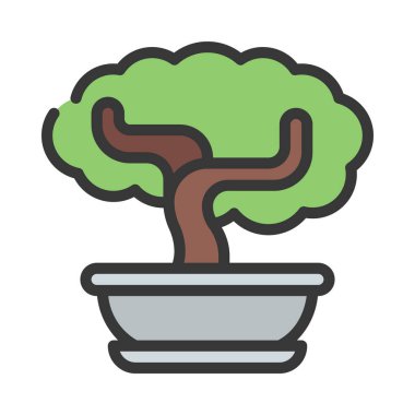 Bonsai Ağacı simgesi, vektör illüstrasyonu basit tasarım
