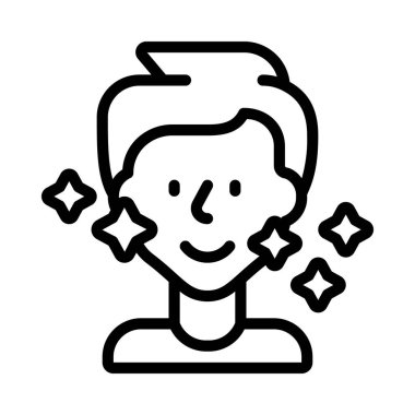 Temiz Yüz simgesi, vektör illüstrasyonu basit tasarım