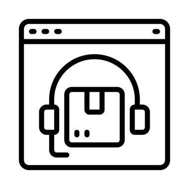 Çevrimiçi Düzen Desteği simgesi, vektör illüstrasyonu basit tasarım