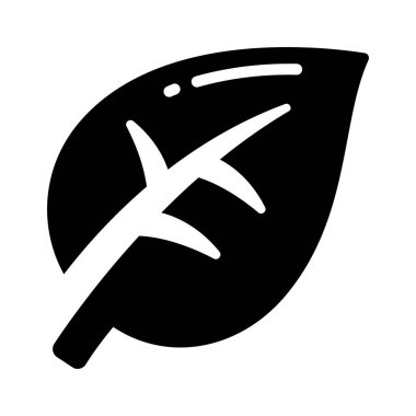 Beyaz arkaplanda yaprak simgesi, vektör illüstrasyonu 