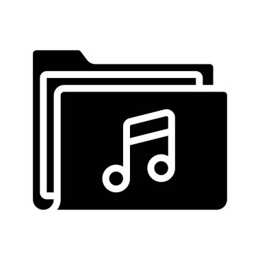 Müzik Dizini simgesi, vektör illüstrasyonu 