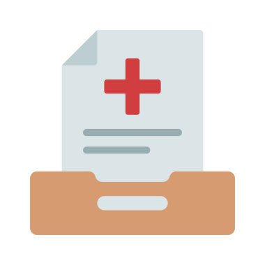 Tıbbi Dosya Geçmişi simgesi, vektör illüstrasyonu