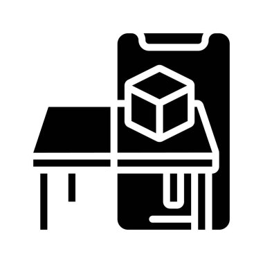 Karışık Gerçeklik Küpü Tablo simgesi, vektör illüstrasyonu basit tasarım