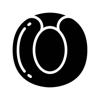 Kayısı yassı ikonu, vektör illüstrasyonu 