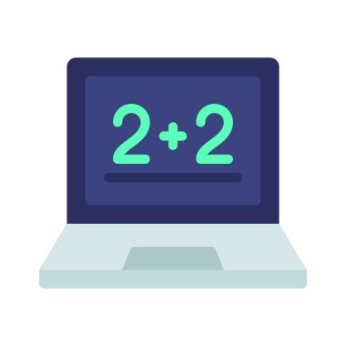 Matematik Denklem Dizüstü simgesi, vektör illüstrasyonu 