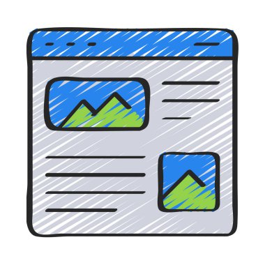 Web Sitesi Düzeni web simgesi vektör illüstrasyonu