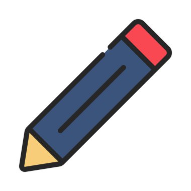 Beyaz arkaplanda kalem simgesi çizimi 