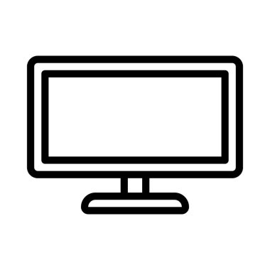 Geniş Ekran Monitörü Web simgesi düz tasarım, vektör illüstrasyonu