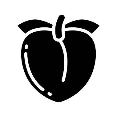 Şeftali meyve simgesinin vektör illüstrasyonu