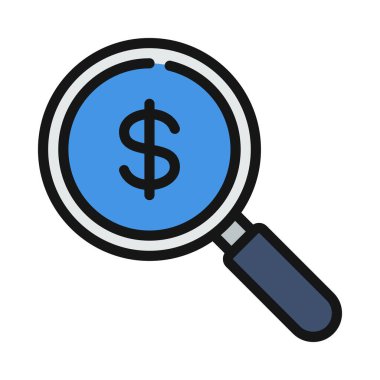 Financial Audit Loupe  icon, vector illustration  