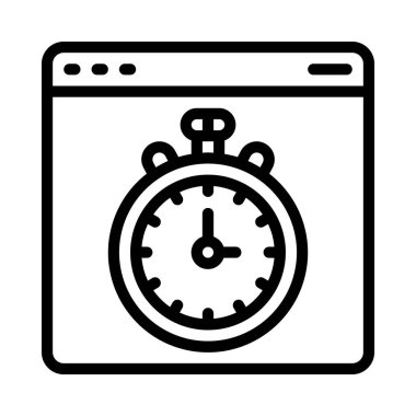 Zamanlayıcı web simgesi, vektör çizim.              
