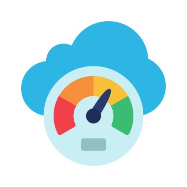 Bulut Performans Simgesi, Vektör İllüstrasyonu