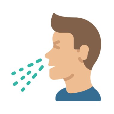 Hapşıran düz simge, vektör illüstrasyonu 