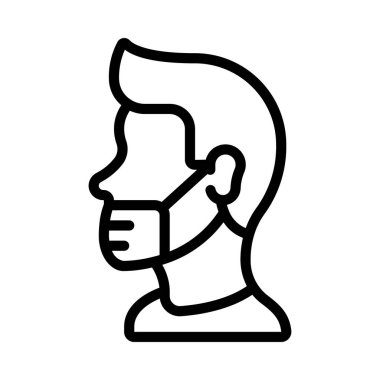 yüz maskesi web simgesi vektör çizimi