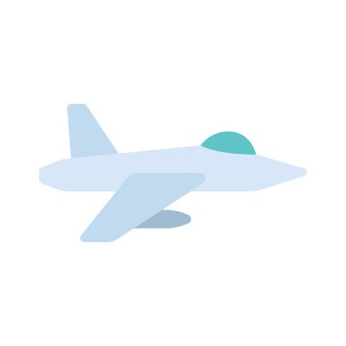 Fighter Jet düz simgesi, vektör çizimi 