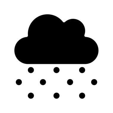 Kar yağışı Bulutu Simgesi, Vektör İllüstrasyonu