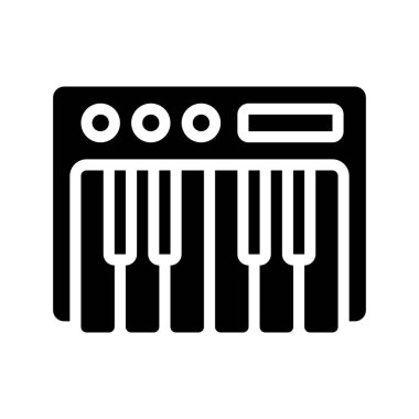 Müzik Klavyesi ikon vektör illüstrasyon tasarımı