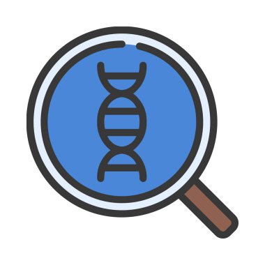 DNA analizi düz simge, vektör illüstrasyonu