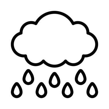 yağmur bulutu simgesi, vektör illüstrasyonu