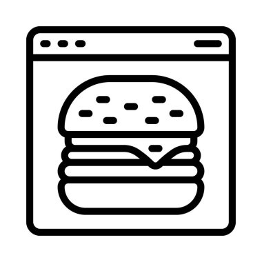Hamburger Web ikonu vektör illüstrasyonu